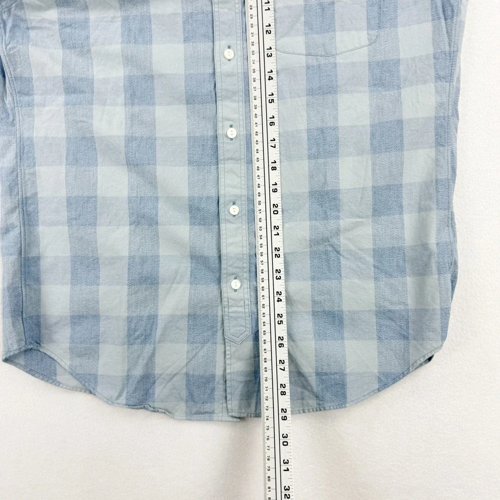 J.Crew Mens Shirt Size M Long Sleeve Check Plaid Blue 100% Cotton‎ NWT